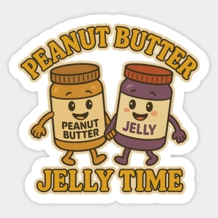 Peanut Butter Jelly Time – Cute Cartoon Jar Duo Design Sticker
